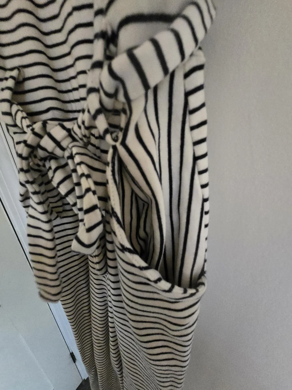 Striped Black & White Sleeveless Jumpsuit with Waist Tie